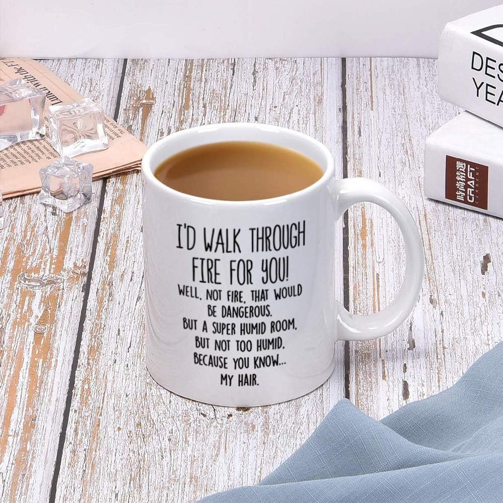DQG CVT Best Friend Mug - I'd Walk Through Fire For You Funny Coffee Mug - Unique Family Mugs - Cool Birthday Christmas Gifts Idea For Men, Women, friends, and Coworkers - Novelty Tea Cup 11oz image 4