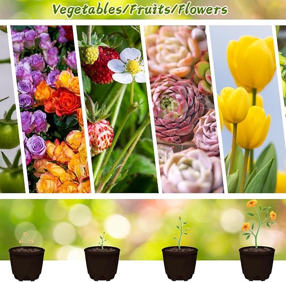 60 Pcs 1 Gallon Flexible Plant Nursery Pots,Plastic Thickened Soft Seedling Pot with Plant Labels,Flower Seed Starting Containers for Succulents,Transplanting,Indoor Outdoor,Black