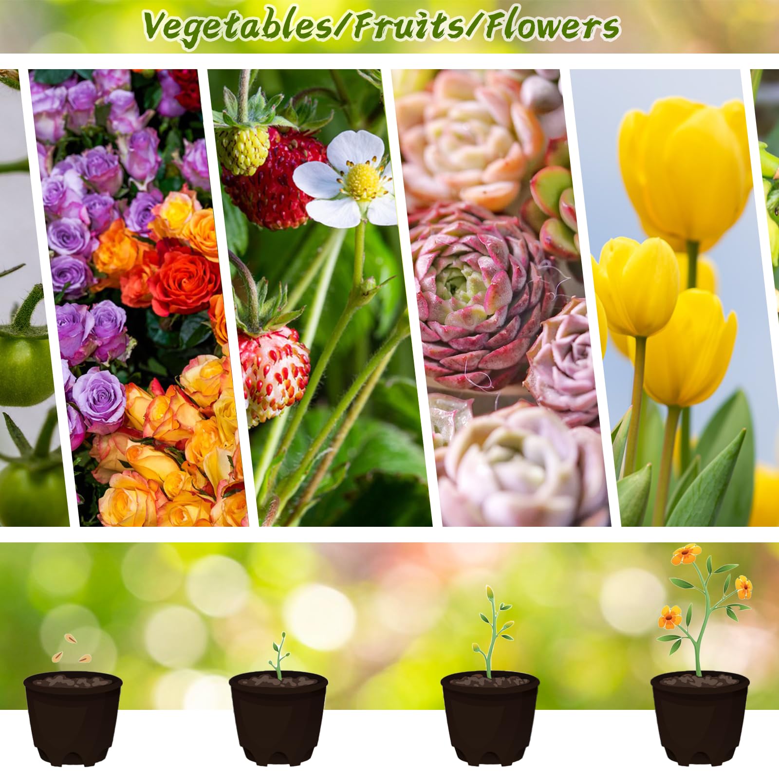 Flexible Pflanztöpfe aus Kunststoff, verdickt, weich, mit Pflanzenetiketten, Blumensamen-Anfangsbehälter für Sukkulenten, Umpflanzen, drinnen und draußen, Schwarz, 60 Stück