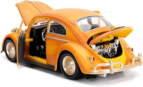 Miniatura 10 de Jada Toys 253115000 Transformers Bumblebee VW Beetle Coche de juguete de fundido, puertas abiertas, bota y capó, figura de Charlie, escala 124,