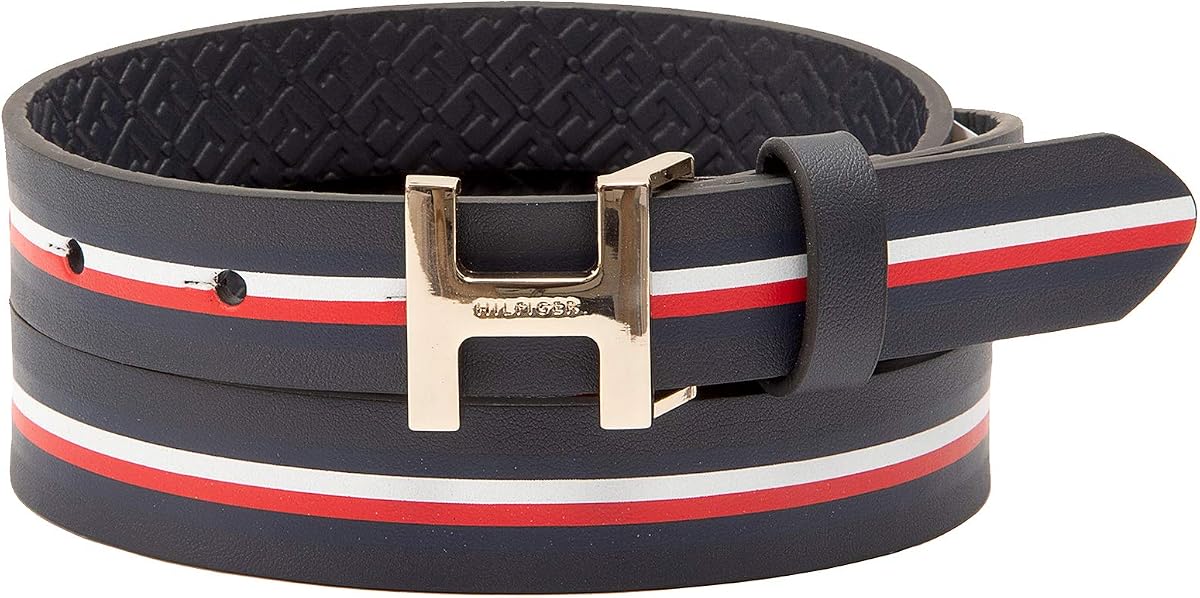 Cinturón casual de ancho delgado con hebilla con placa de monograma H para mujer para jeans, pantalones y vestidos