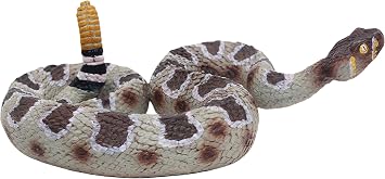 Gemini&Genius Rattlesnake Figurine Toy, Realistic Reptile Model for Kids | Rattler Animal Action Figure, Desert Wildlife Animal Toys, Halloween Prop Kids Gifts, Sand Table Diorama Landscape