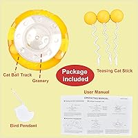 Vista 7 de Pelotas interactivas 3 en 1 para gatos, juguetes giratorios para gatos, molino de viento, dispensador de comida para gatos, alimentador lento