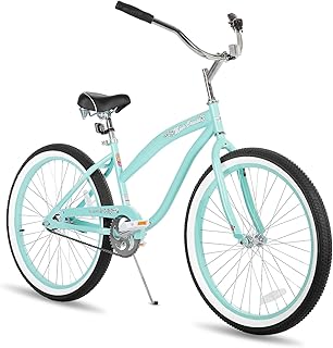 JOYSTAR 24" Beach Cruiser Bike - Single Speed, Coaster Brake, Mint Green