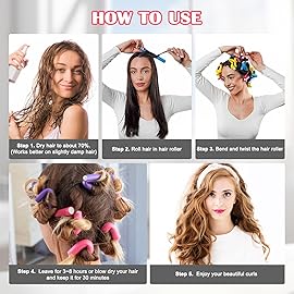 AIDUCHO Heatless Hair Curlers 42PCS Flexible Hair Rollers 7 Soft Foam Hair Curlers No Heat Bendable Curling Rods for Short Medium Long Hair, 7 Colors & Sizes