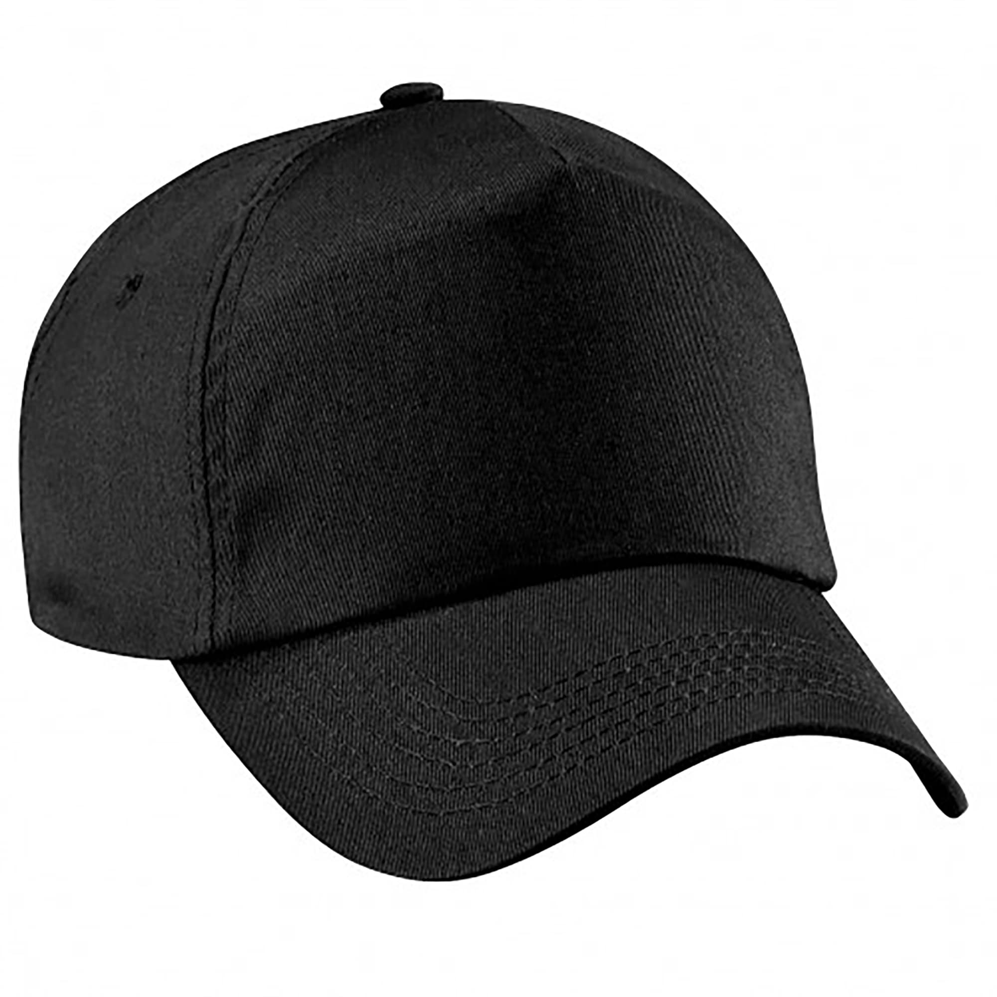 Beechfield Plain Unisex Junior Original 5 Panel Baseball Cap (One Size) (Black)