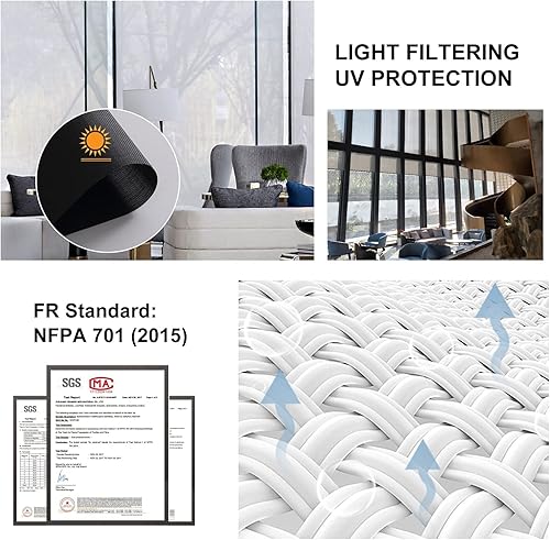 Miniatura 3 de Persilux Persianas solares para ventana, persianas enrollables para filtrar la luz, protección UV ignífuga, control de deslumbramiento, cortinas