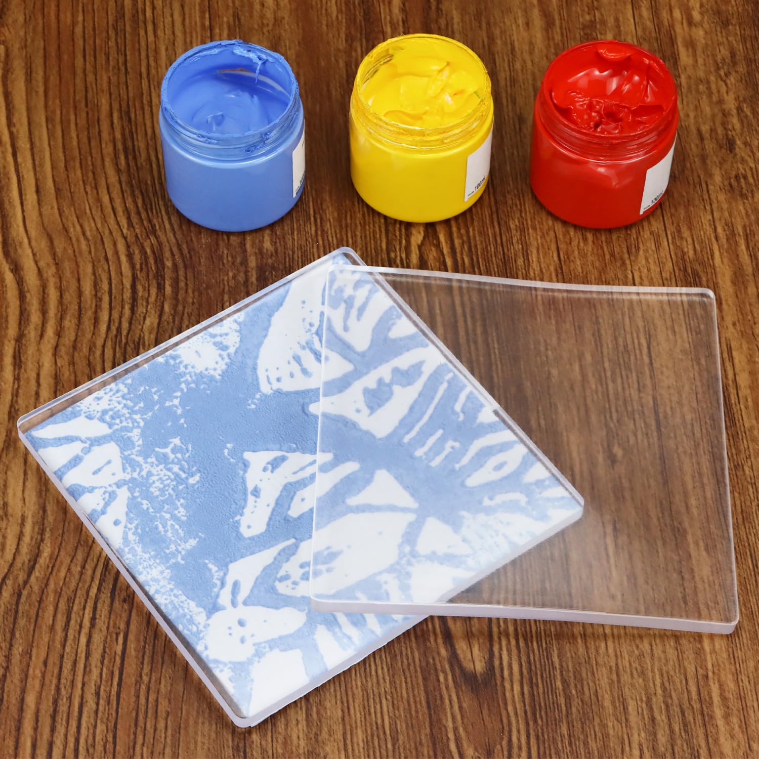 QWORK Lot de 12 plaques d'impression gel de 15,2 x 15,2 cm, plaques monoimpression réutilisables pour peinture acrylique, scrapbooking, fabrication de cartes et art mixte, fournitures de gravure