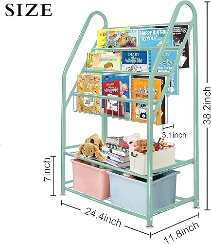 Miniatura 49 de aboxoo Estantería infantil independiente para habitación de niños pequeños de 18 pulgadas, organizador de juguetes, estantería blanca estable, Negro