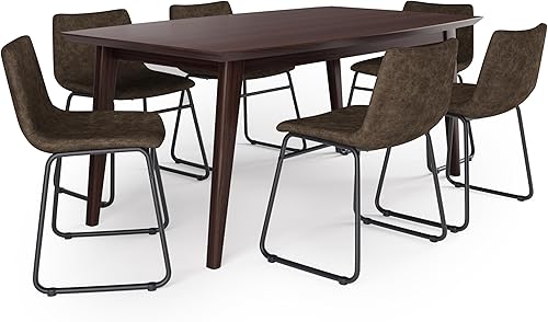 Miniatura 20 de SIMPLIHOME Warner - Silla de comedor moderna de mediados de siglo (juego de 2) en piel sintética vegana marrón envejecida, para el comedor Marrón