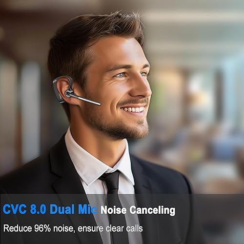 Miniatura 2 de Conambo Auriculares inalámbricos K18 Bluetooth V5.1 actualizados 2025 con doble micrófono cancelación de ruido y silencio, 16 horas de conversación