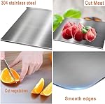 L-Shape 304 Stainless Steel Cutting Board, 40*50cm/15.7*19.7in, 40*60cm/15.7*23.6in, Kitchen Pastry Board, Chopping Board, Metal Cutting Board