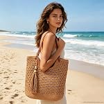 Beach Sacs de rangement pour femmes 2026 Zipper de vacances d'été sac tissé avec filetage d'épaule Boho