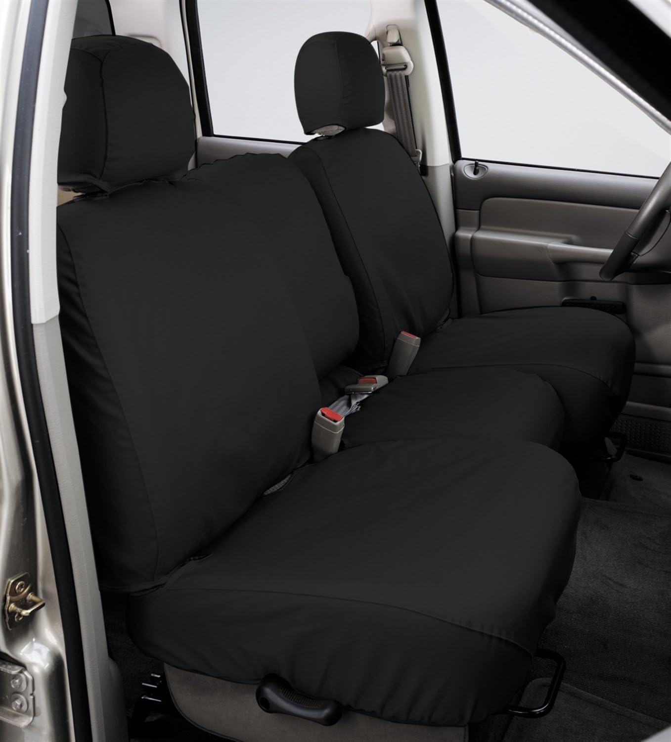 Covercraft Polycotton Custom Seat Covers | Fits 2011-2014 Ford F-150 | 1st Row 40/20/40 Bench Seat, Charcoal