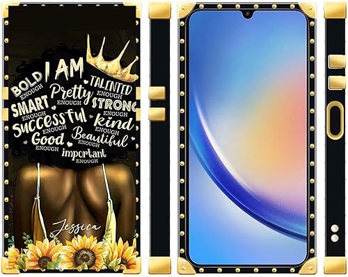Miniatura 4 de CARLOCA Funda para Samsung Galaxy A54 5G, diseño de girasol negro con espalda sexy, mejora tu estilo con la funda dorada de lujo a prueba de golpes