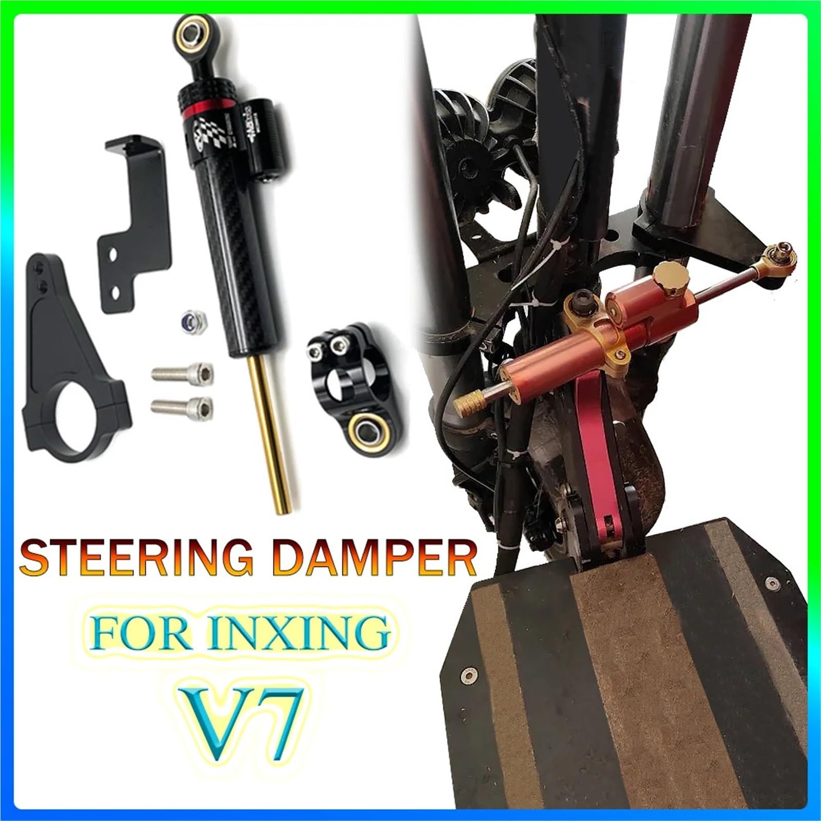 Ammortizzatore Di Sterzo Direzionale Per Monopattino Elettrico, Pezzi Ricambio, Stabilizzatore Stabilità E Sicurezza, Adatto Per Inxing V7 Stabilizzatore anteriore o posteriore(Bracket)