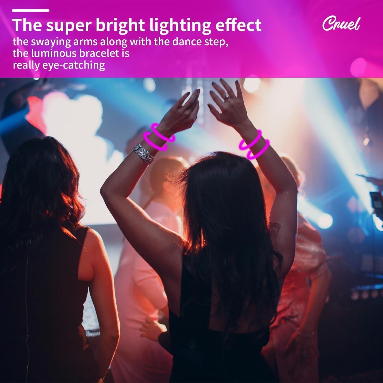 200 Pack 8'' Glow Sticks Bulk Party Favors Pink Light Up Sticks with Connectors Neon Glow in the Dark Party Supplies Bracelets for Holiday Birthday Party Decoration(Pink) - Image 5