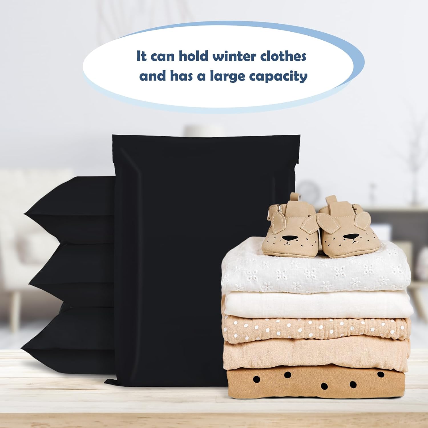 GSSUSA Poly Mailers 12 x 15.5 Inch 50Pack,Self Adhesive Shipping Bags for Clothing,Waterproof Black Shipping Envelopes for Small Business,Sturdy Mailers Poly Bags Flexible Mailing Packing Bags - Image 8