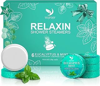 Shower Steamers Aromatherapy 6 Pack - Breathe Easy & Relaxation with Eucalyptus Menthol Essential Oils, Valentines Day Gifts for Her Mom Wife, Birthday Gifts for Women, White Elephant, Self Care Gifts