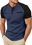 Sailwind Hommes Henley chemises manches courtes T-shirts occasionnels Bouton d'été T-Shirts avec poche