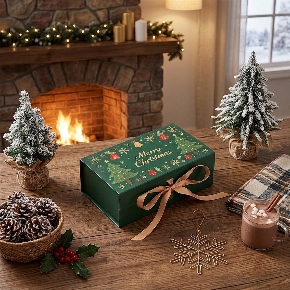 100 Scatole per Caramelle Natalizie, Scatole Regalo per Biscotti a Forma di Albero di Natale, Scatole Decorative per Bomboniere E Decorazioni Natalizie.