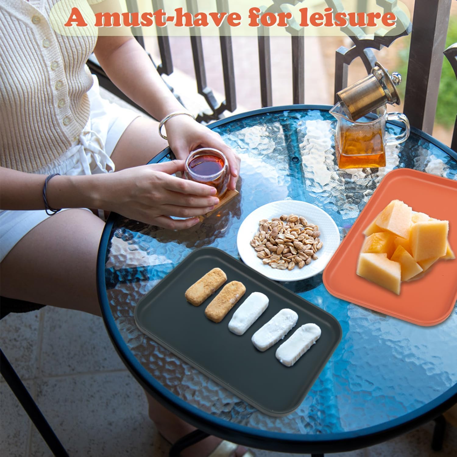 Plastic Art Trays, 10-Pack Large Stackable Activity Crafts Organizer Serving Jewelry Tray for DIY Projects, Painting, Beads, Organizing Supply (12.2 x 8.9 Inches) - Image 4