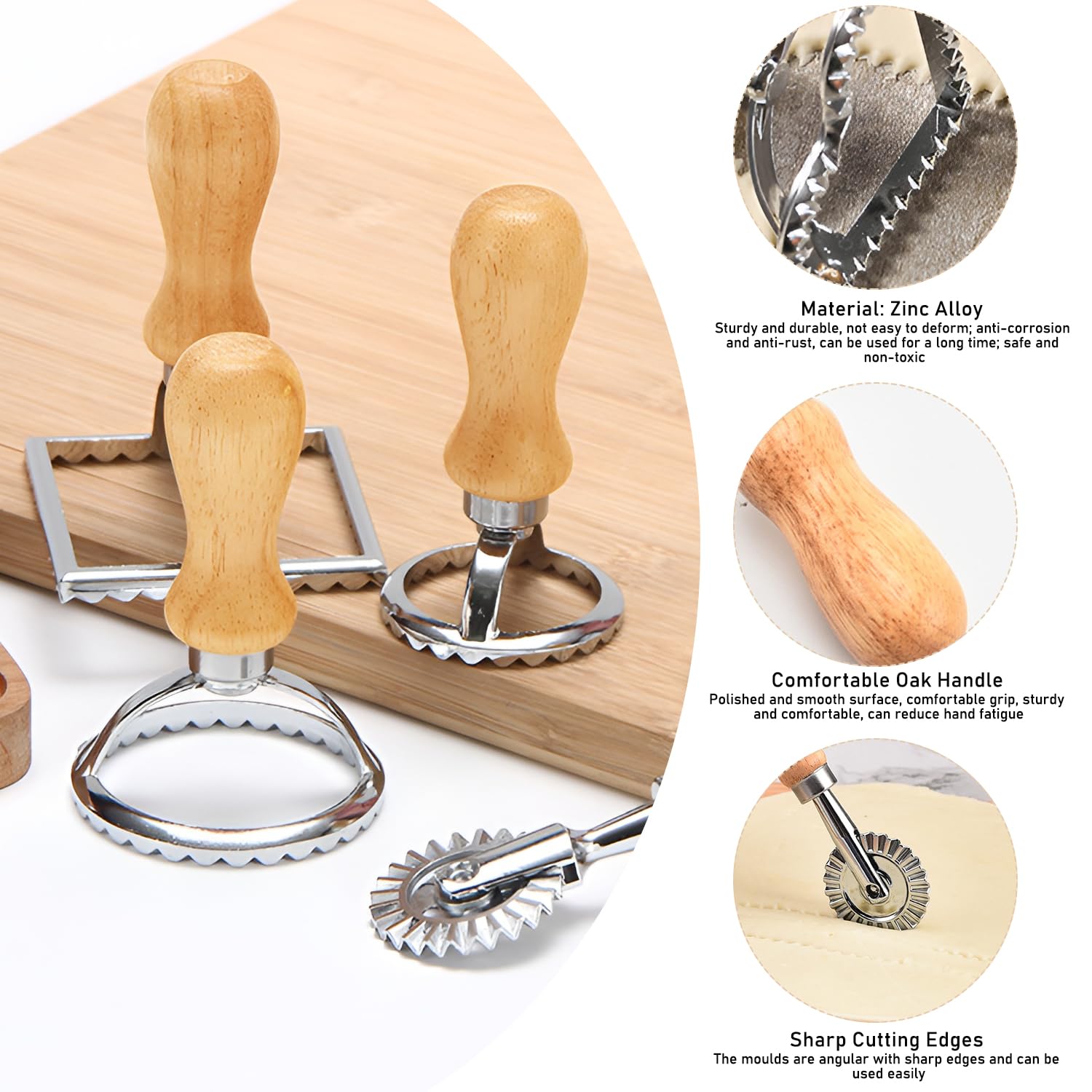 Zestaw 5 sztuk foremek do wykrawania ravioli, ravioli, kółko do pierogów, ravioli, do pierogów, makaronu
