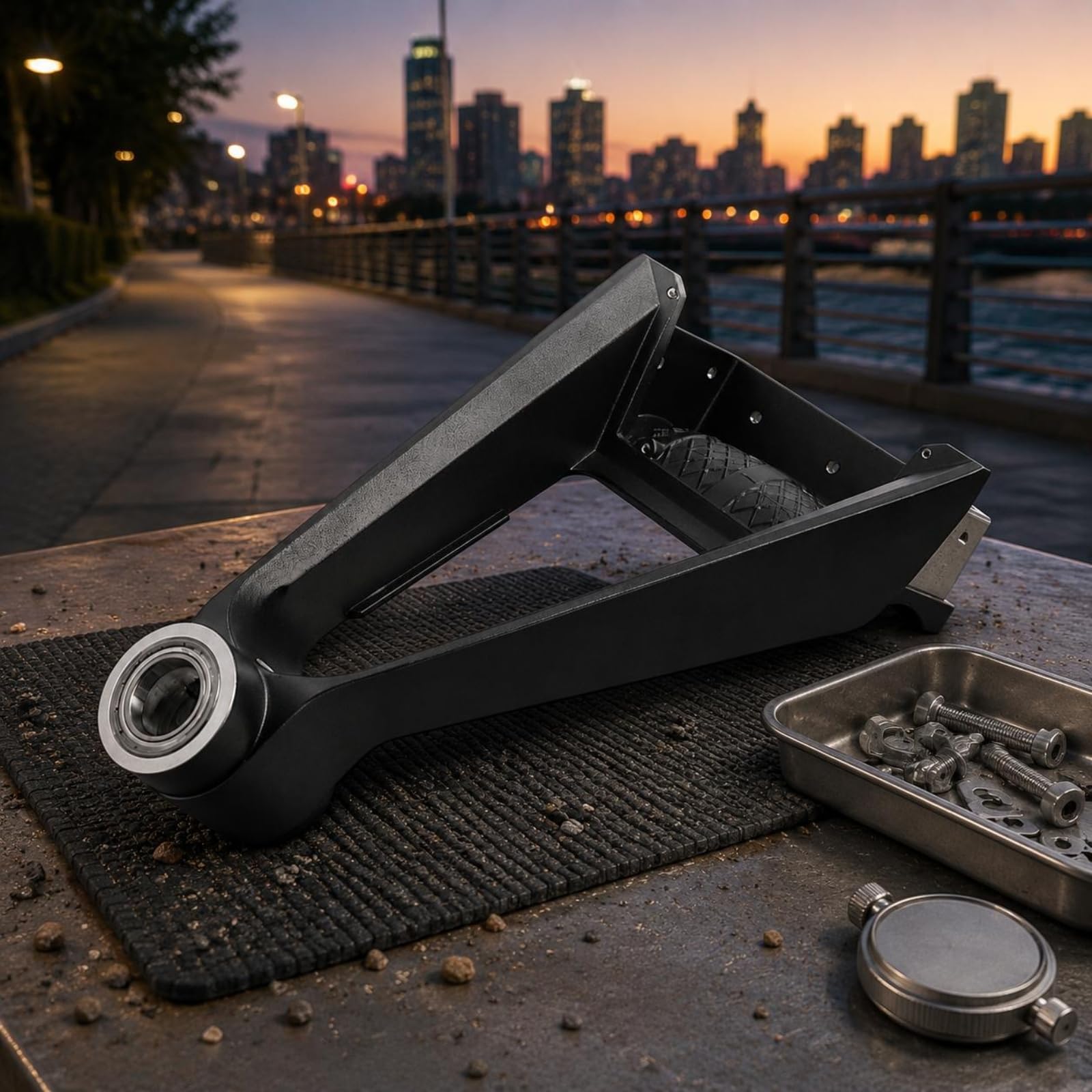 perfeclan Scooter Eje Delantero Horquilla Delantera Repuesto Eje con Rodamientos Aleación de Aluminio Acero Resistente Manejo Seguro Adecuado para Patinetes Eléctricos Trayectos Reparación