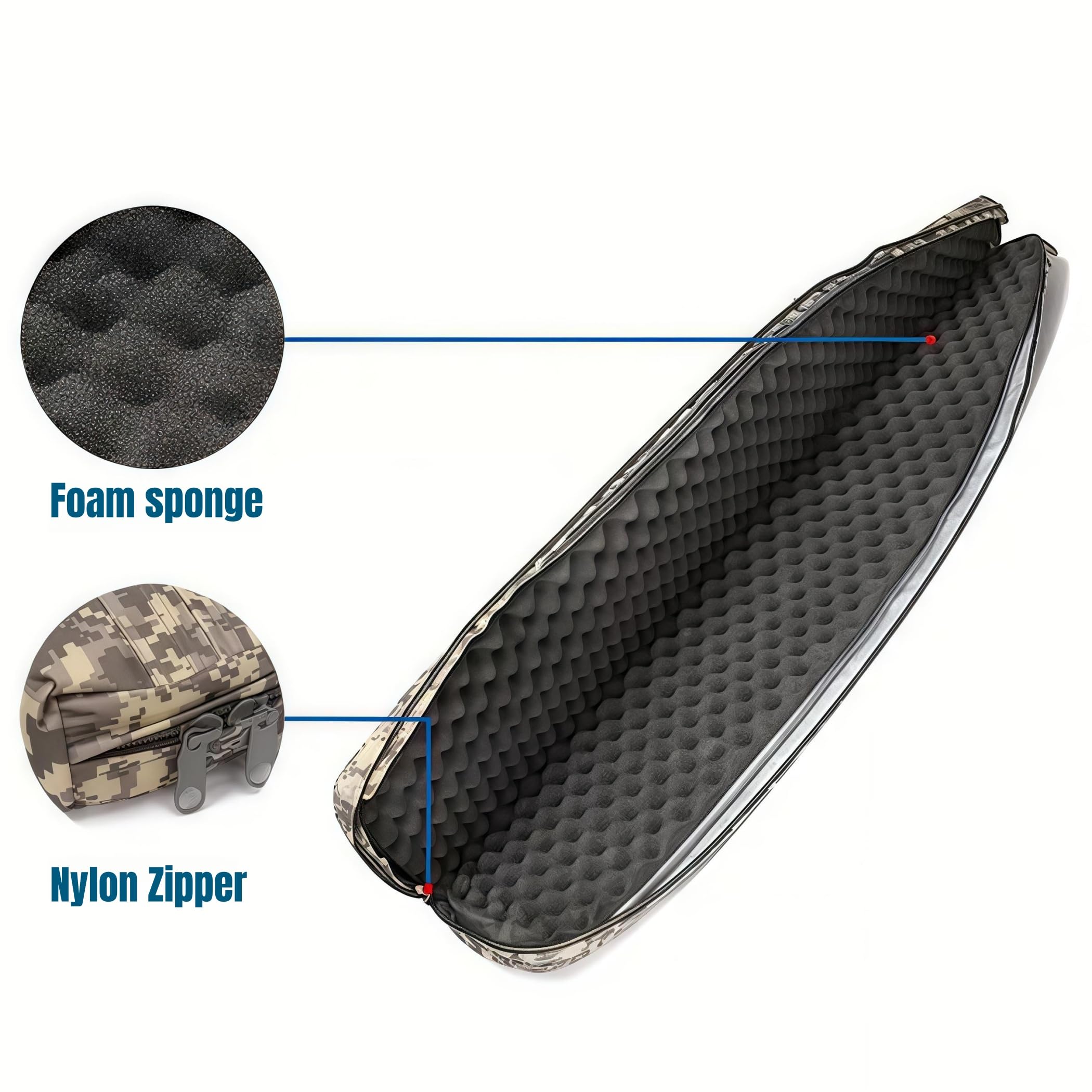 95cm Jeu de Guerre Militaire Sac de Pistolet Tactique Durable Antidérapant Résistant à l'eau Équipement de Chasse Pistolet à air comprimé Étui de Protection (5 Couleurs en Option)