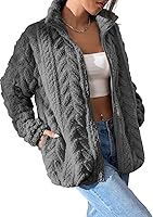 Dokotoo Women's 2025 Winter Fleece Jacket: Super Soft Zipper Stand Collar Coat with Pockets, Cozy Casual Outwear