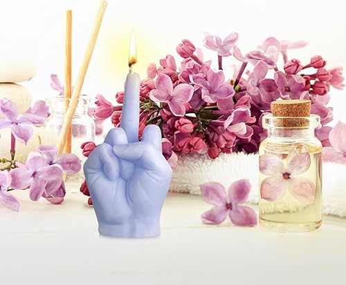 Miniatura 3 de Vela perfumada de dedo medio lila, morado, danés, pastel, decoración estética, pino, aromaterapia, cera de soja vegana natural, vela de fragancia