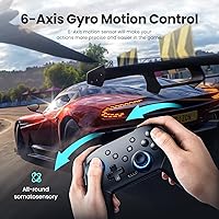 Vista 3 de VOYEE Controlador inalámbrico para Switch, Controladores Pro compatibles con Switch/Lite/OLED/PC, Gamepad de emparejamiento de un botón con LEDs RGB