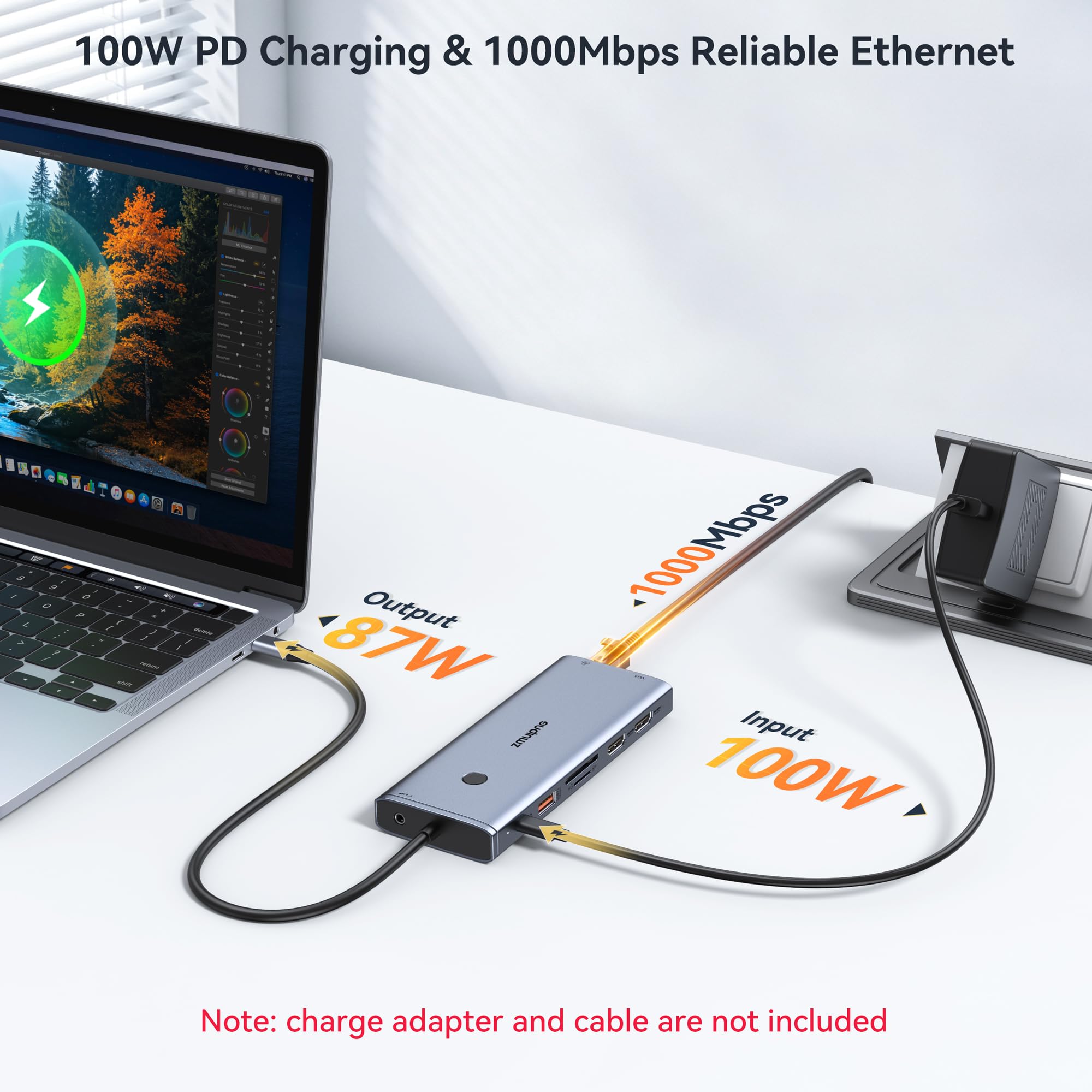 USB C Docking Station Dual Monitor HDMI for Dell HP, Laptop Docking Station USB Type C Hub Multiport Adapter Dongle Thunderbolt 3 USB-C to 2 HDMI,Ethernet,VGA,4 USB,PD,SD/TF,Audio for Lenovo,Surface — Amazon image 6