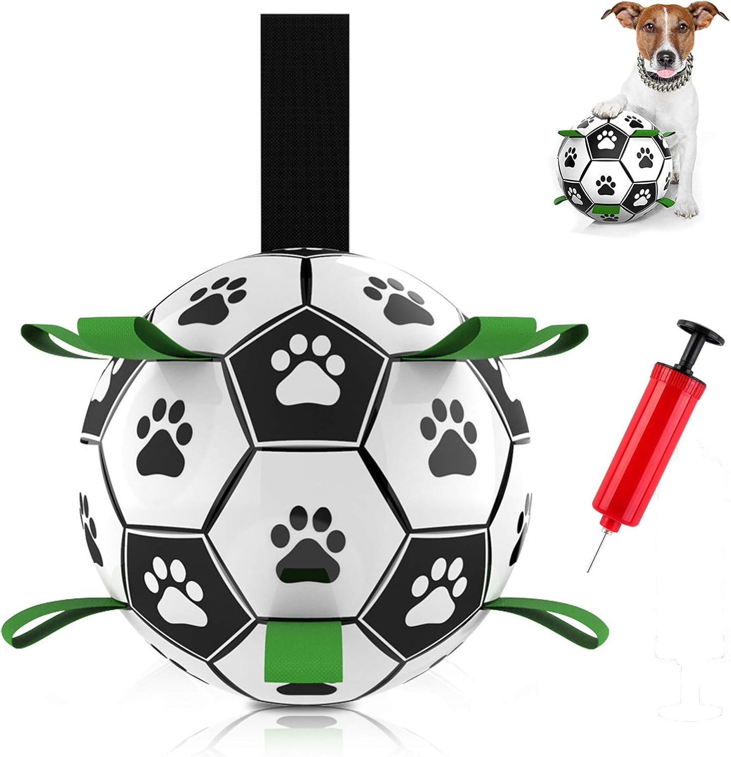 Dog Soccer Ball Toys Hearing Ball Sport Water Toys Ball Interactive Dog Ball Toys for Aggressive Chewers Large Small Medium Dogs Puppy…
