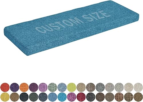 Miniatura 10 de PHUSTJKL Cojín de banco de tamaño personalizado, 30 colores, cojín de asiento de ventana panorámica, espuma gruesa de tapicería de 1.18 pulgadas,