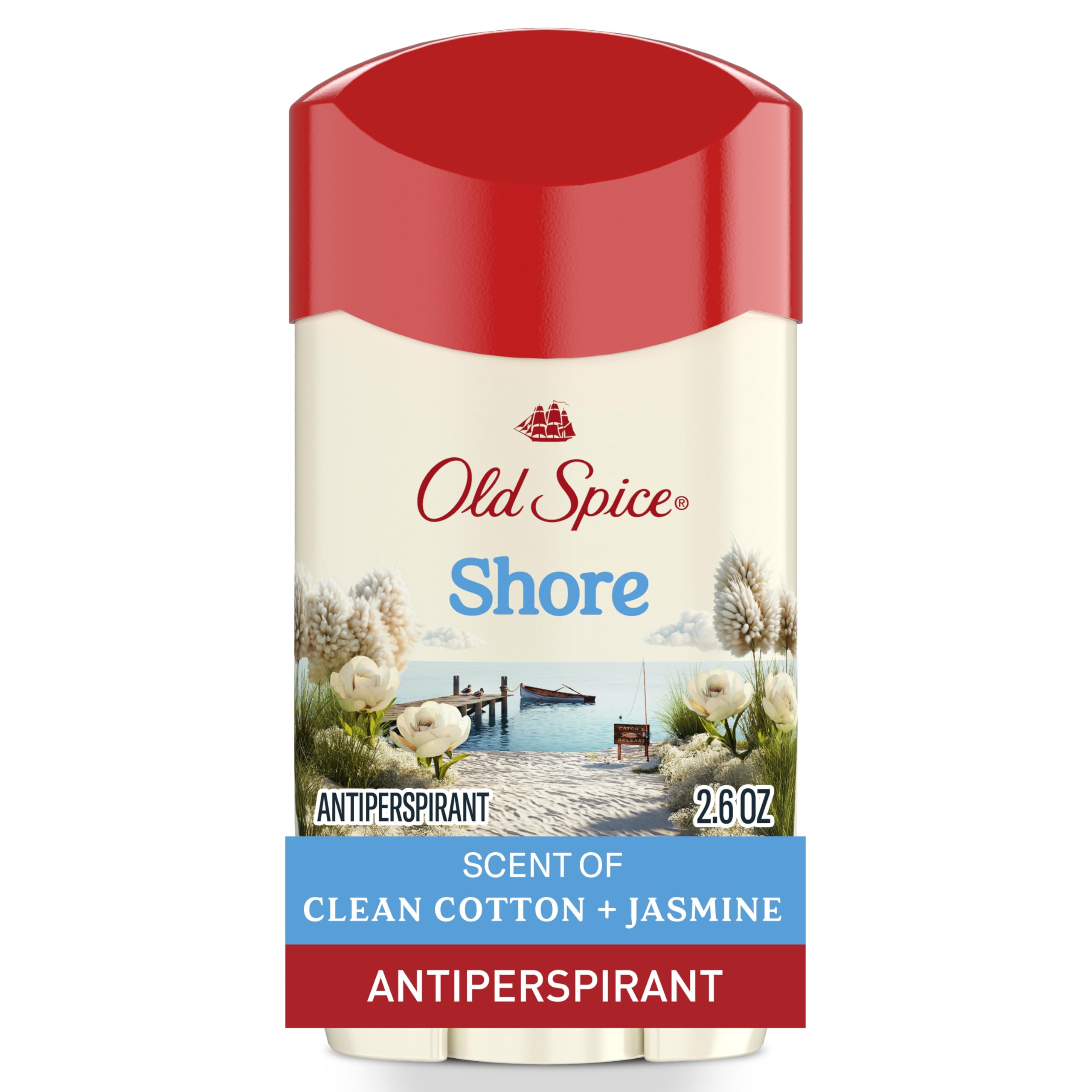 Old Spice Antiperspirant Deodorant for Men Shore Scent of Clean Cotton Jasmine 24 7 Lasting Freshness 2 6oz