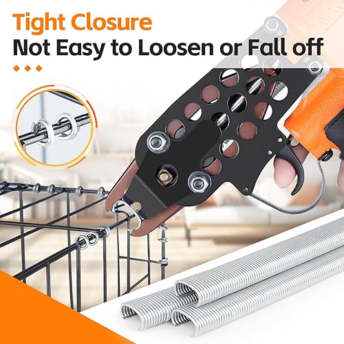 Miniatura 5 de KIMSING SC7 - Grapas de anillo C galvanizado de calibre 15 de 3/4 pulgadas, anillos en C, grapas de cerdo de alambre, sujetadores para herramienta