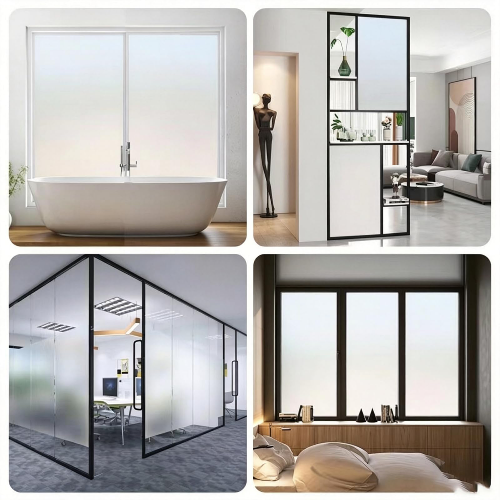 Vinilo Ventana 120 x 200 cm Privacidad Ventana Protección UV Ideal Vinilo Opaco Electrostática con Adhesión Estática sin Pegamento Lámina para Baño Oficina y Cocina, Mate Puro