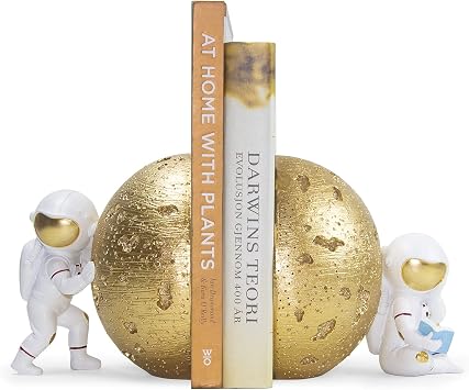 Astronaut Bookends for Kids Room Nursery, Space Themed Decor