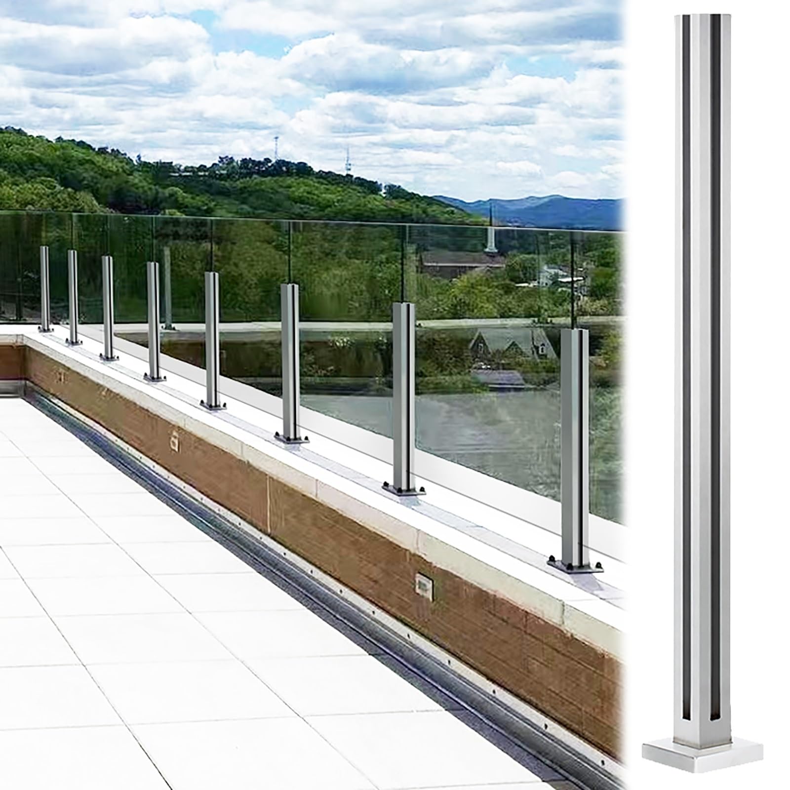 Kit de barandilla exterior para escaleras y porches con balaustrada Solut adaptable