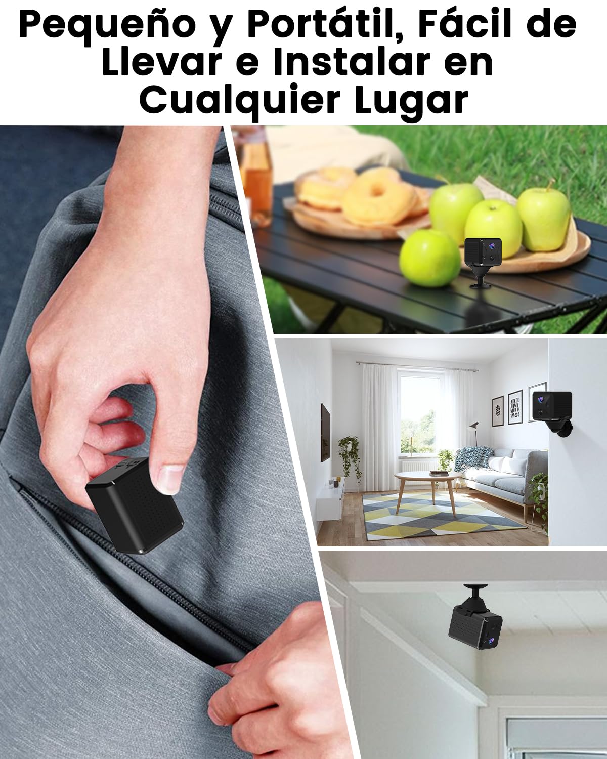 UCOCARE Camara Vigilancia SIM, Camara Vigilancia sin WiFi con Tarjeta SIM | Mini Camara 4G 2K, Bateria 5200mAh, Detección Movimiento AI, Visión 160°, Vision Nocturna, para Coche, Camping y Viajes