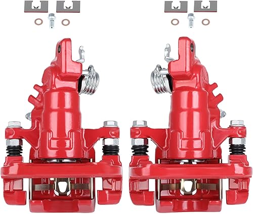 Miniatura 5 de SCITOO Pinzas de freno traseras izquierdas+derecha con soporte 19-B2068 19-B2069 rojo compatible para Acura TSX 2004-2008 para Honda para Accord