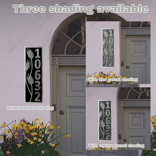 Vista 133 de Placa de dirección de metal personalizada, letreros de números para placa de pared de casa, letrero de dirección de nombre de calle, números de casa