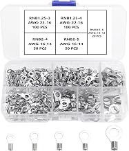 YIXISI 320Pcs M3/M4/M5/M6 Non-Insulated Bare Crimp Connectors, Copper Ring Terminals, Wire Terminals, Ring Terminals, Car Ring Terminals, AWG 22-16 16-14 14-12