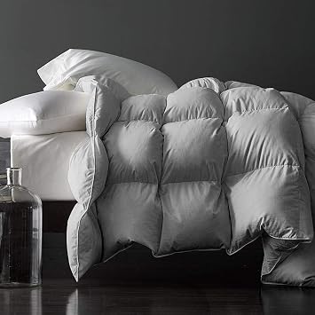 Premium Feathers Down Comforter California King Size All Season Insert Grey