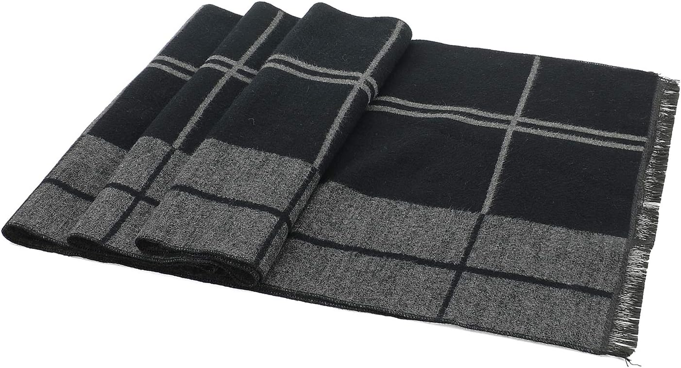 American Trends Mens Winter Warm Long Soft Scarf Plaid Tassel Scarf for Men Soft Classic Scarves - Image 7