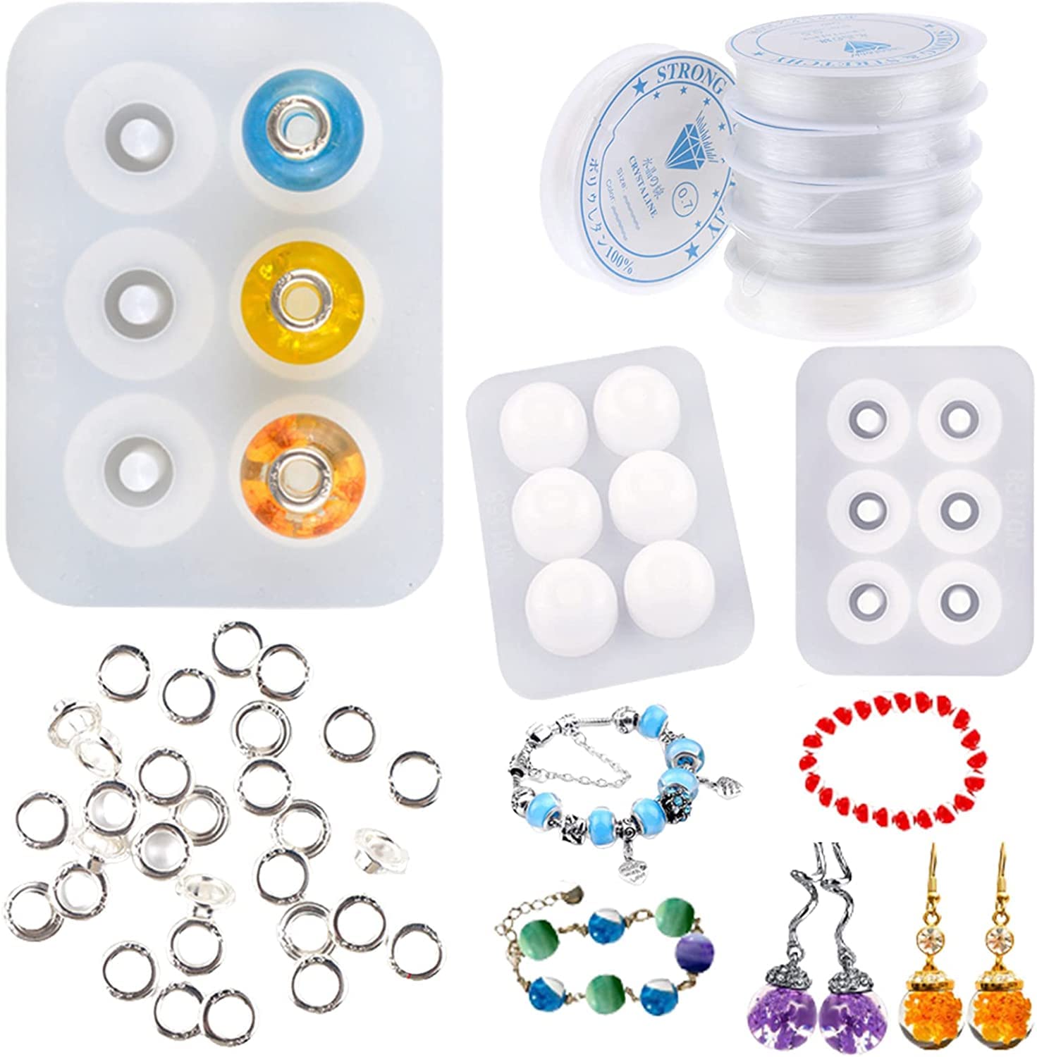 Amazon.co.jp: シリコンモールド 球体 レジン型 穴あき ビーズ