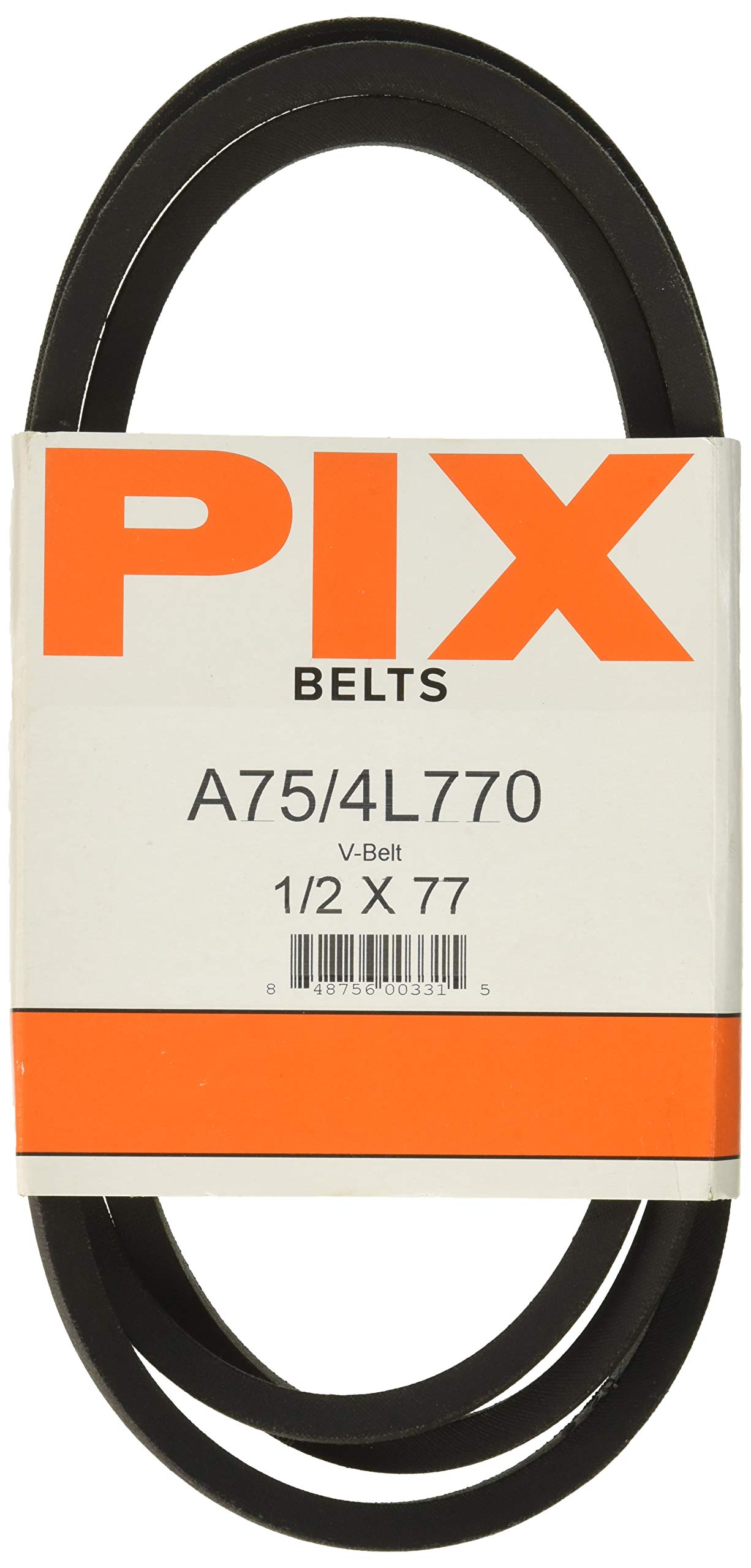 Amazon.com: PIX NORTH A75/4L770 1/2x77 Black Rubber V-Belt
