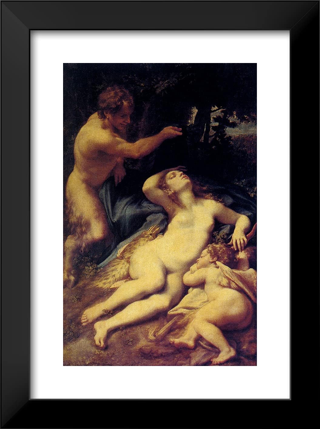 ArtDirect Correggio 18x24 Black Modern Framed Art Print Titled: Anitope
