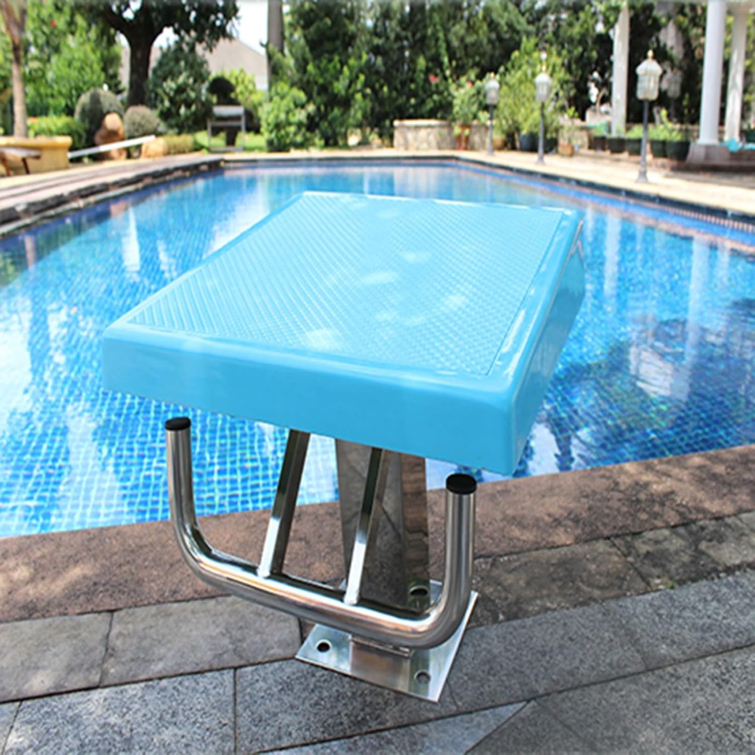 Pool Diving Platform, 15°Inclined Professional Diving Platform, Diving Board with Stainless Steel Base for Pools, Direct Installation